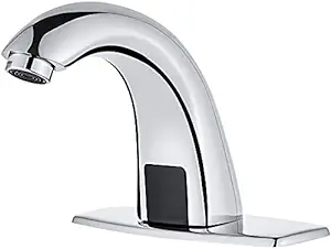 Robinet De Lavabo Automatique Sans Contact Avec Couvercle Perforé, Capteur Cc, Chromé