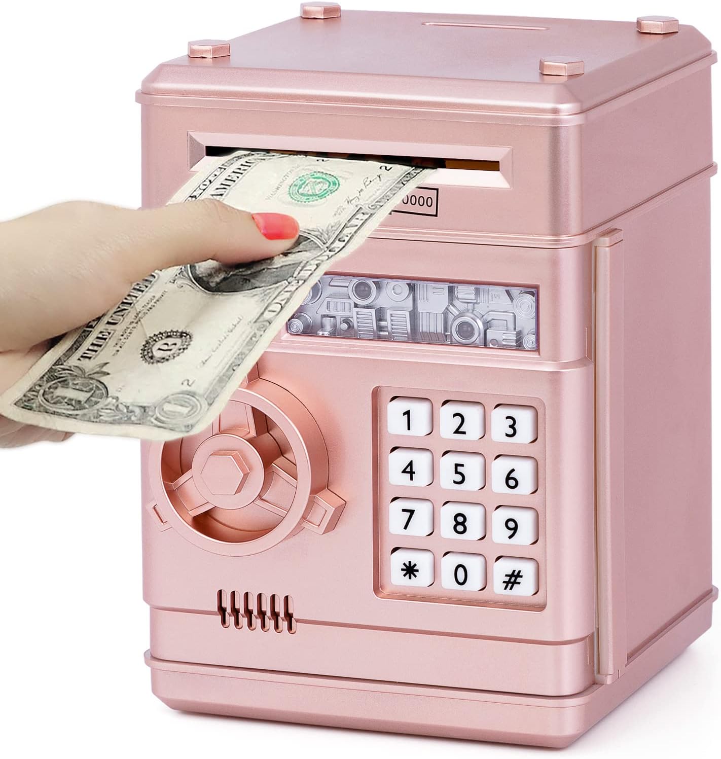 Children's Electronic Money Box 3-12 Years Old,piggy Bank Safe With Code Child Safe Toy Girl Piggy Bank Money Atm Child Safe Piggy Bank Child Gift Girl Rose Gold