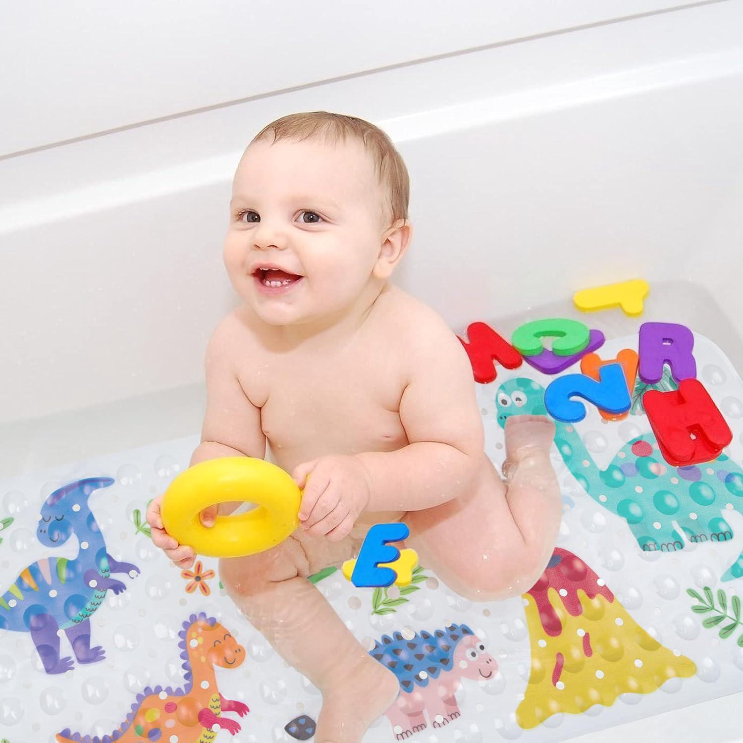 Tapis De Bain Antidérapant Pour Enfants, Tapis De Bain Bébé, Tapis De Bain Pour Baignoire, Tapis De Bain À Ventouses, Motif Dinosaure