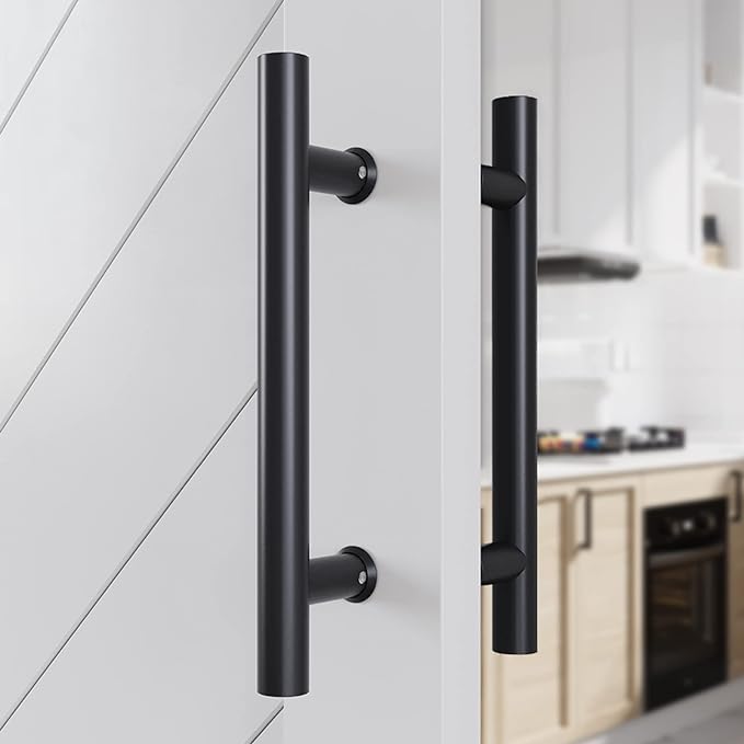 300x180mm Sliding Barn Door Handle, Double Sided H Handle For Glass/timber Door, Stainless Steel, Matte Black