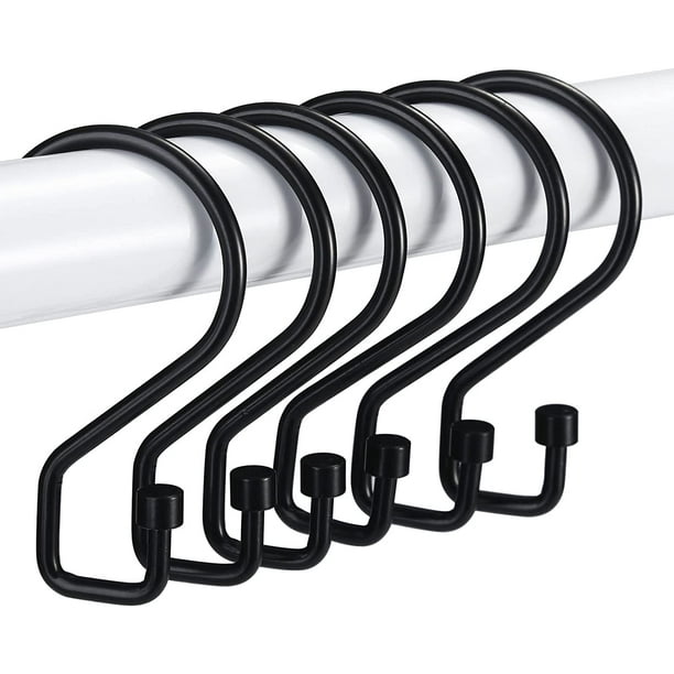 Black Shower Curtain Hooks, S-shaped Shower Curtain Rings, Multifunctional Shower Curtain Hooks For Shower Curtains, Kitchen Utensils, Clothing, Towels