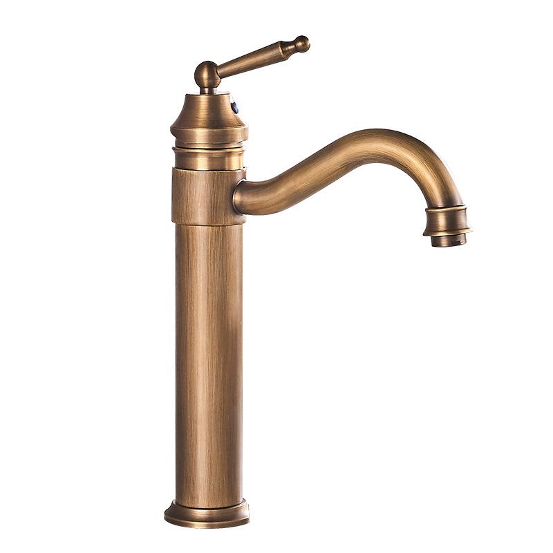 Robinet De Lavabo En Laiton, Robinet Pivotant Monotrou Pour Salle De Bain Avec Eau Chaude Et Froide, Haut