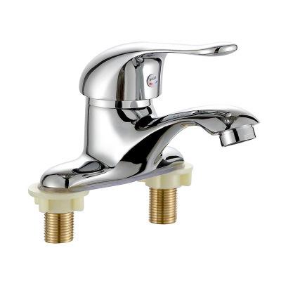 Robinet De Lavabo, Robinet De Salle De Bain À Trois Trous Avec Eau Chaude Et Froide, Robinet En Cuivre À Deux Trous