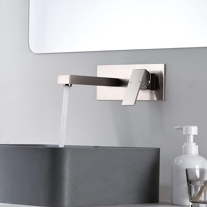 Robinet De Lavabo Encastré En Cuivre Massif, Mitigeur Thermostatique, Gris Anthracite