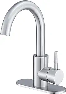 Robinet De Lavabo En Acier Inoxydable Avec Mitigeur Universel Rotatif À Bille Pour Eau Chaude Et Froide