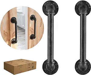 Poignée De Porte De Grange Galvanisée, Style Antique, De Style Industriel, Pour Porte De Placard Ou De Plomberie, 27 Cm