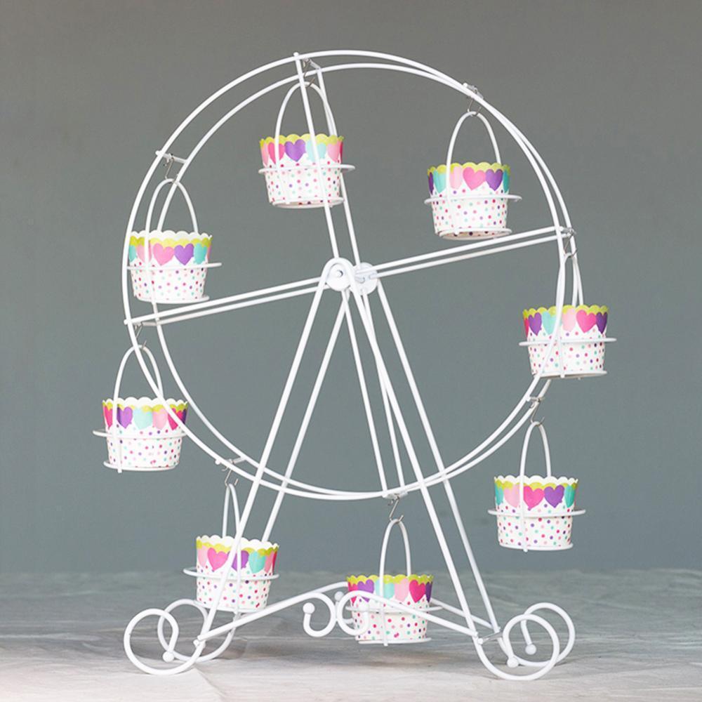 Présentoir À Cupcakes En Métal En Forme De Grande Roue, Idéal Pour Les Mariages, Les Anniversaires Et Autres Fêtes.