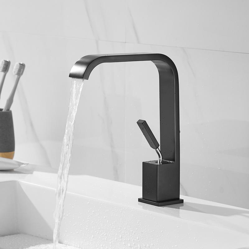 Mitigeur De Lavabo En Cuivre Pour Eau Chaude Et Froide, Robinetterie Monotrou Encastrée, Pour Lavabo De Salle De Bain Ou Évier Cascade.