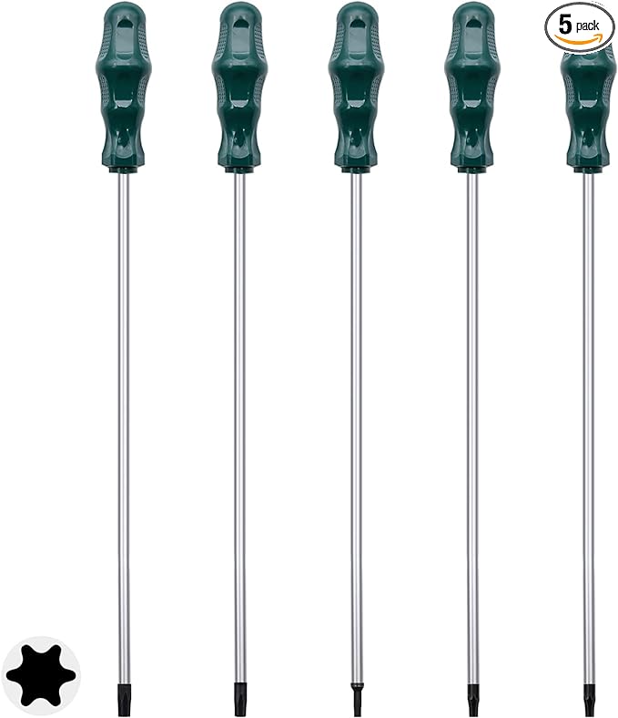 [5 Pièces] Tournevis Hexagonal Allongé À Six Têtes, Longueur 400 Mm, Pour Vis T15/t20/t25/t27/t30