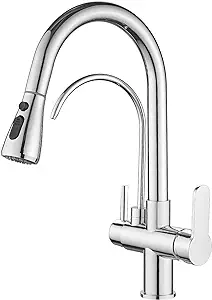 Robinet Mitigeur De Cuisine, Mitigeur D'Évier Extractible En Laiton Pour Eau Chaude Et Froide Avec Robinet D'Eau Potable