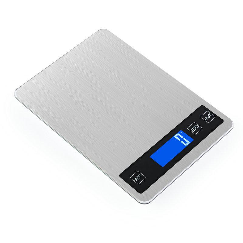 Balance De Cuisine Électronique De Précision (1 G), En Acier Inoxydable, Capacité De 15 Kg, Plateau Large De 23 X 16 Cm, Écran Lcd Rétroéclairé, Verre Trempé.