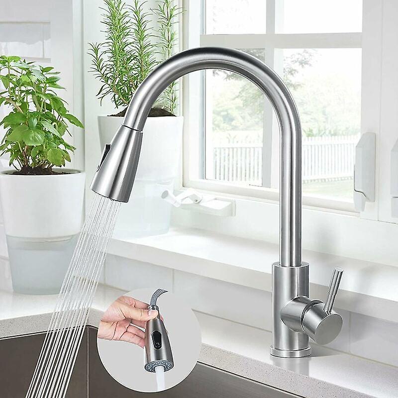 Robinet De Cuisine À Douchette Extractible En Acier Inoxydable Avec Rotation À 360 Degrés