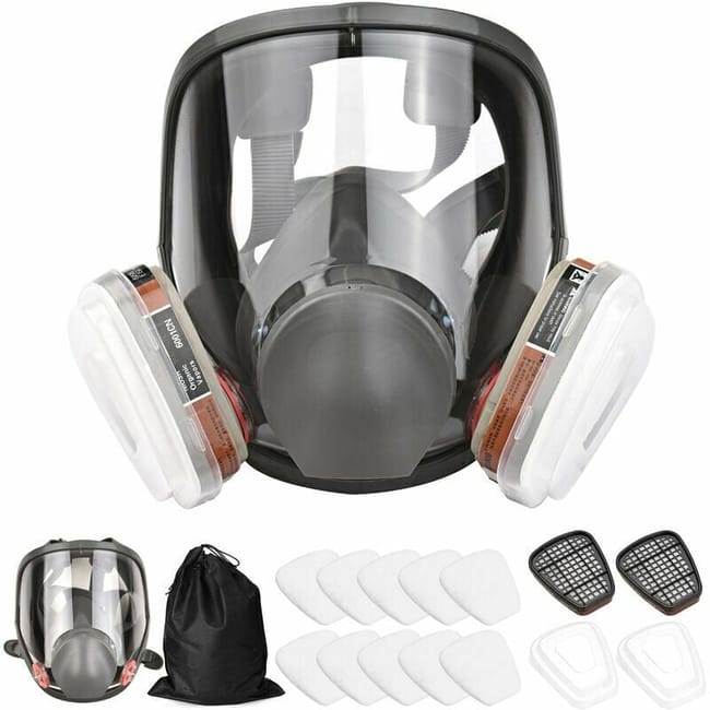 Masque Complet 16 En 1 Masque Complet En Silicone Masque Complet + Boîte À Filtre Filtre En Coton Ensemble De 7 Pièces