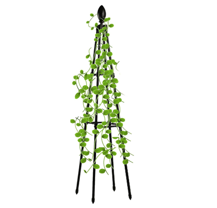 Grimpante Obélisque En Métal, 120 Cm, Cadre En Acier, Treillis De Vigne, Décoration Florale, Cour Ronde, Résistante Aux Intempéries