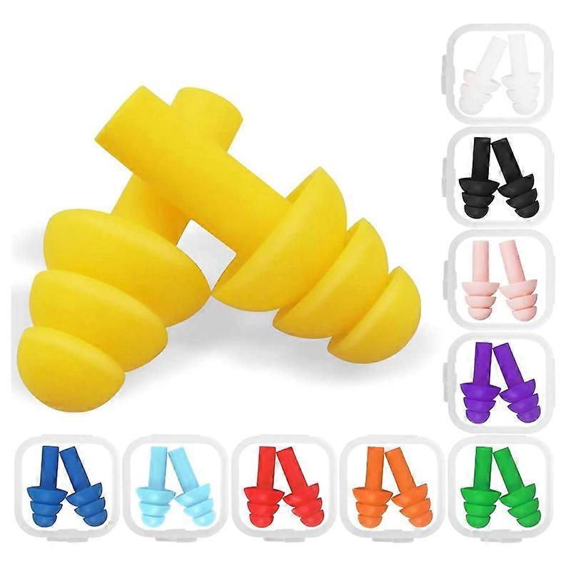 Xianrenge 10 Pairs Swimming Ear Plugs Silicone Noise Cancelling Ear Plugs Reusable Waterproof Earplugs With Case For Swimming And Sleeping, 10 Pairs