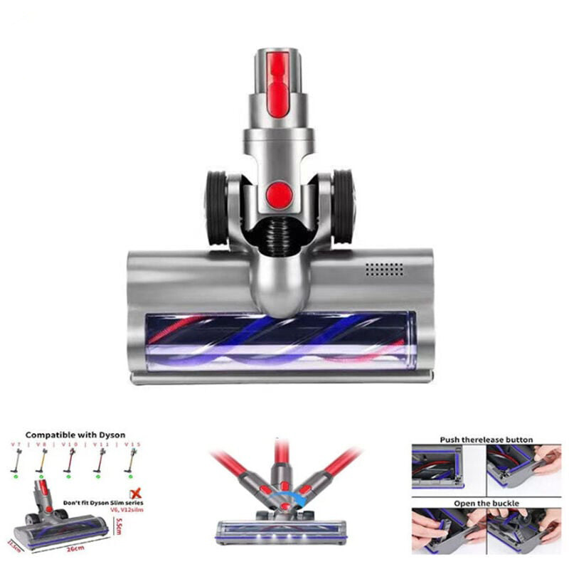 Brosse Compatible Avec Dyson V7 V8 V10 V11 V15, Tête De Brosse Turbo À Entraînement Direct