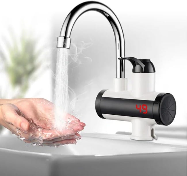 Robinet De Chauffe-eau Instantané Électrique Ménage Robinet Mitigeur Chauffant Avec Affichage Numérique À Del Rotation À 360° Chauffe-eau Chaud Et Fro