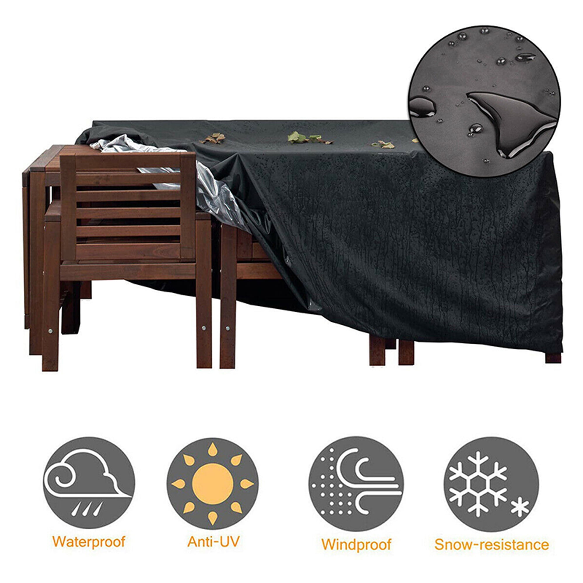 Housse De Table D'Extérieur En Rotin Imperméable Et Résistante Pour Mobilier De Jardin Et Patio