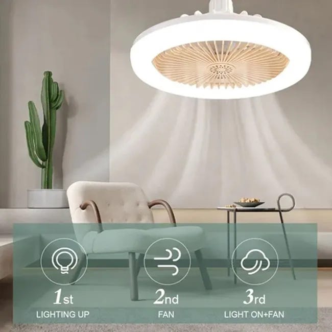 Lampe De Ventilateur De Plafond Multifonctionnelle Silencieuse Pour La Maison Avec Aromathérapie Et Purification De L'Air