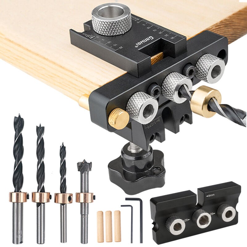 Précision Poinçonnage Locator Cam Jig 3 In 1 Dowelling Jig Bois Trou De Forage Guide