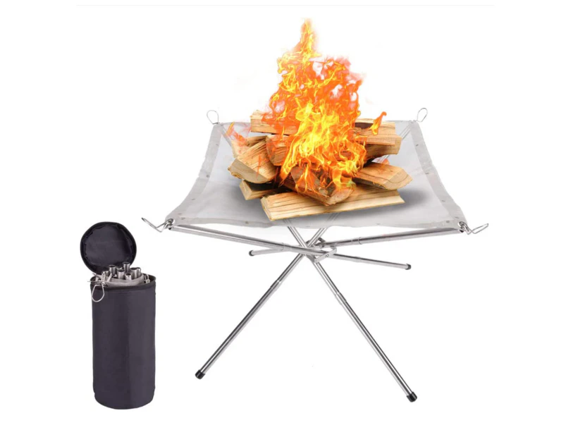 Outdoor Camping Portable Fireplace Foldable Fire Pit For Patio Camping Barbecue