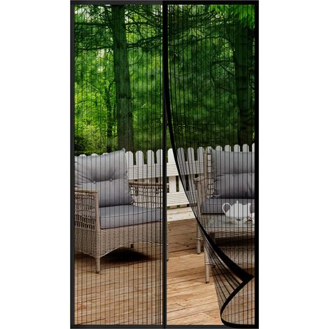 Moustiquaire Porte Fenetre Magnétique, Rideau Anti Mouche, Rideaux Aimantée Sans Percage, Moustiquaires Ementer Aimanté Pour Porte Exterieur, Balcon, Camping Car, Terrasse, 110x220cm