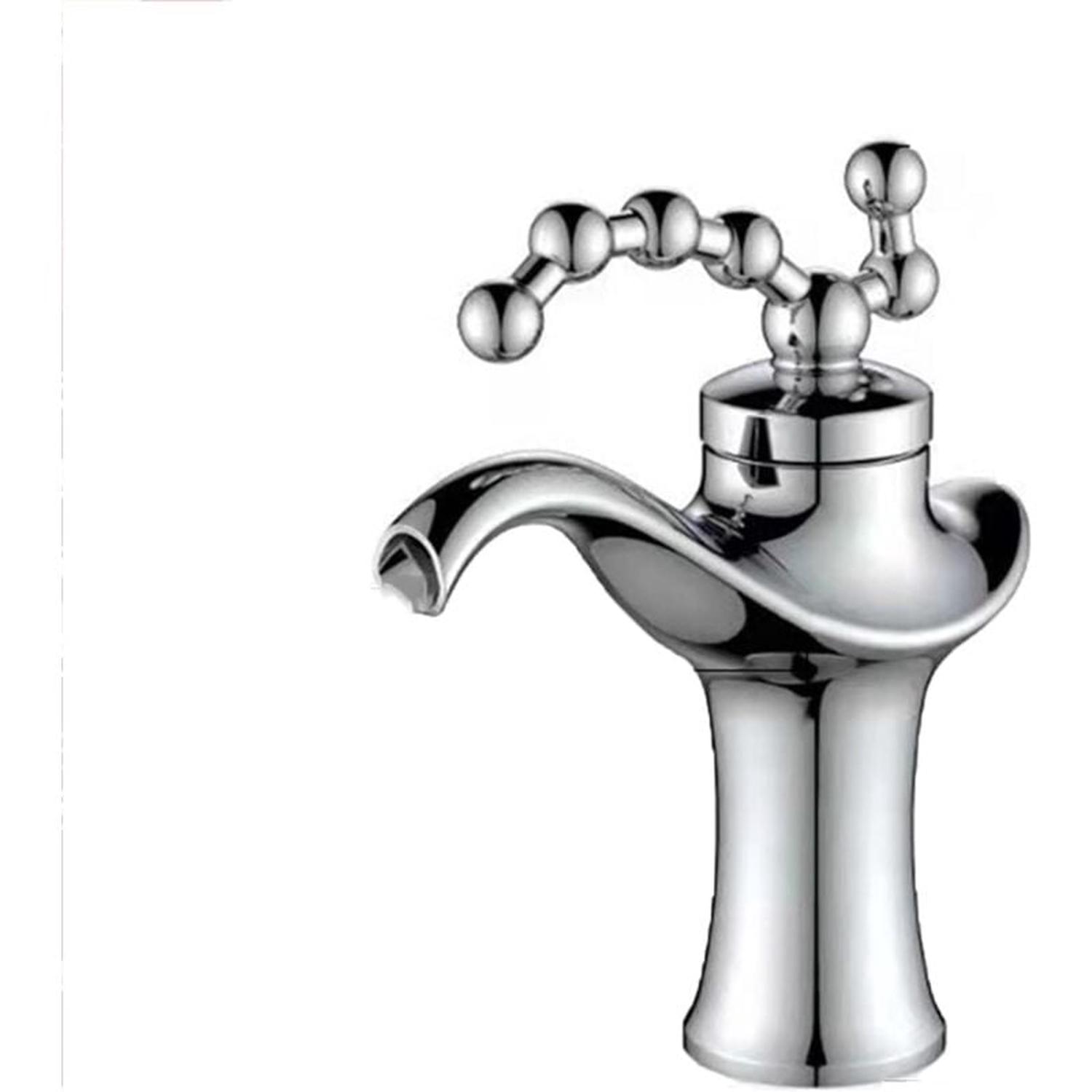 Robinet De Lavabo En Laiton Pour Salle De Bain, Robinet De Lavabo Rétro Antique Chaud Et Froid