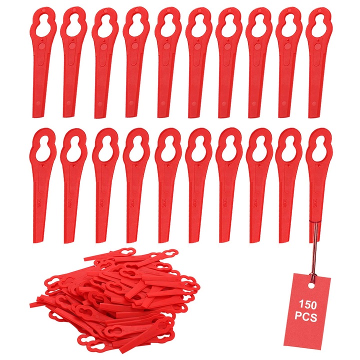 Set De 150 Lame De Schimb Pentru Trimmer, Abs, Rosu, 8.5cm