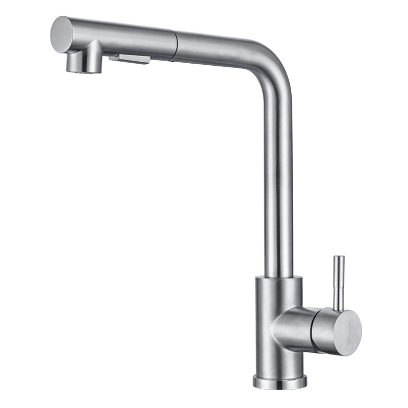 Robinet De Cuisine Cascade À Douchette Extractible - Couleur Brossée