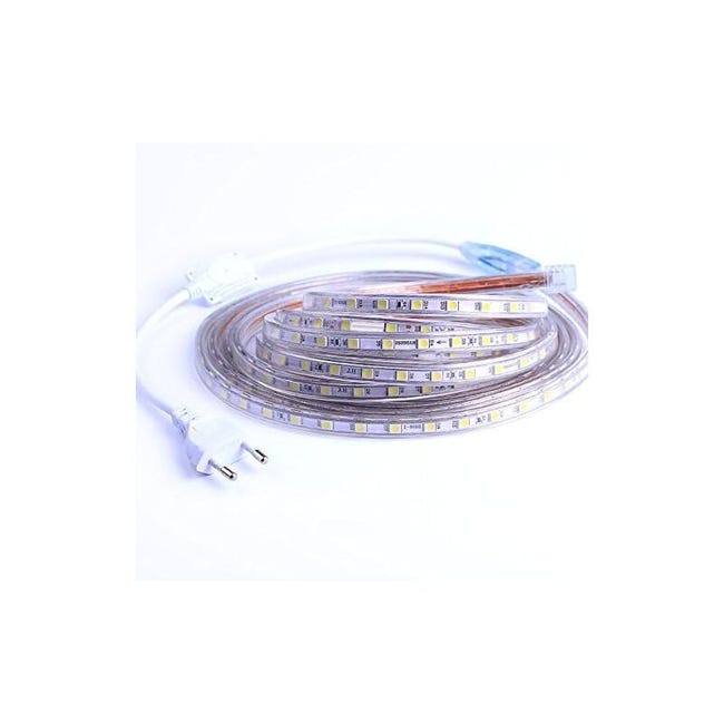 Ruban À Led, Bande Led 2m, Lumineux Bandeau Led 220v, 5050 Ip65 Etanche Bande Strip Led, Blanc Chaud (2) (sku Product: 93627083 Sku Offre: 1101dd09)