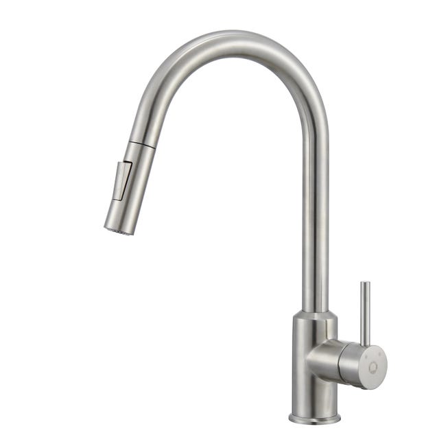 Mitigeur De Cuisine Extractible En U Acier Inoxydable Brossé Robinet De Cuisine Avec Douchette Extractible Mitigeur D'Évier 2 Modes De Sortie D'Eau