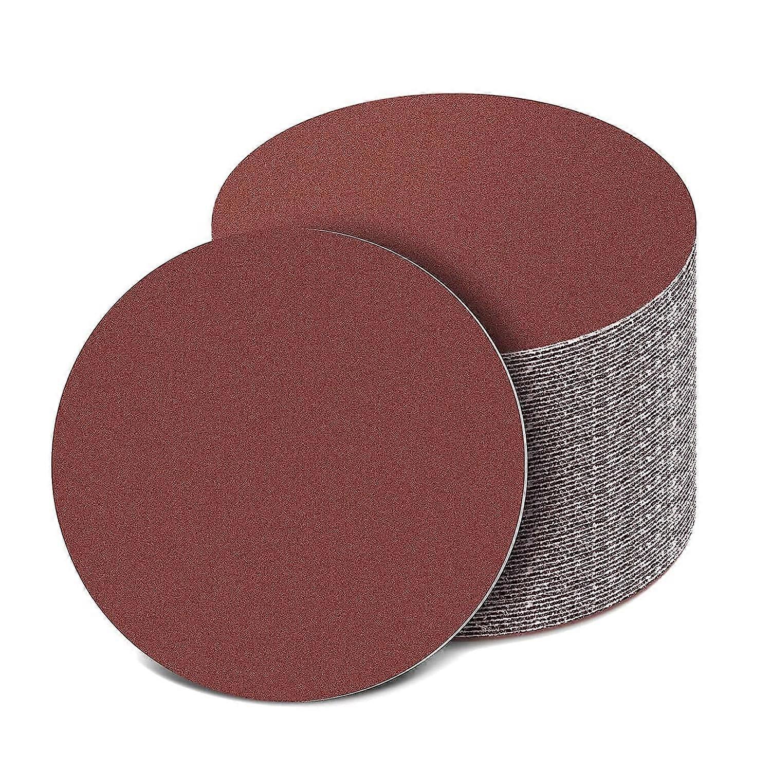 Disques De Ponçage De 150 Mm, 100 Disques Abrasifs À Boucles, Jeu De Papier De Verre De 150 Mm Pour Ponceuse Orbitale Aléatoire