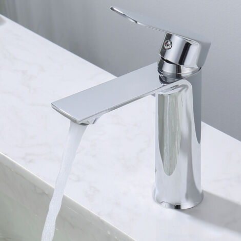 Mitigeur Lavabo Robinet Salle Bain Robinet Lavabo Pour Salle De Bain Réglable À Chaud Et À Froid Robinet Chromé Acier Inox