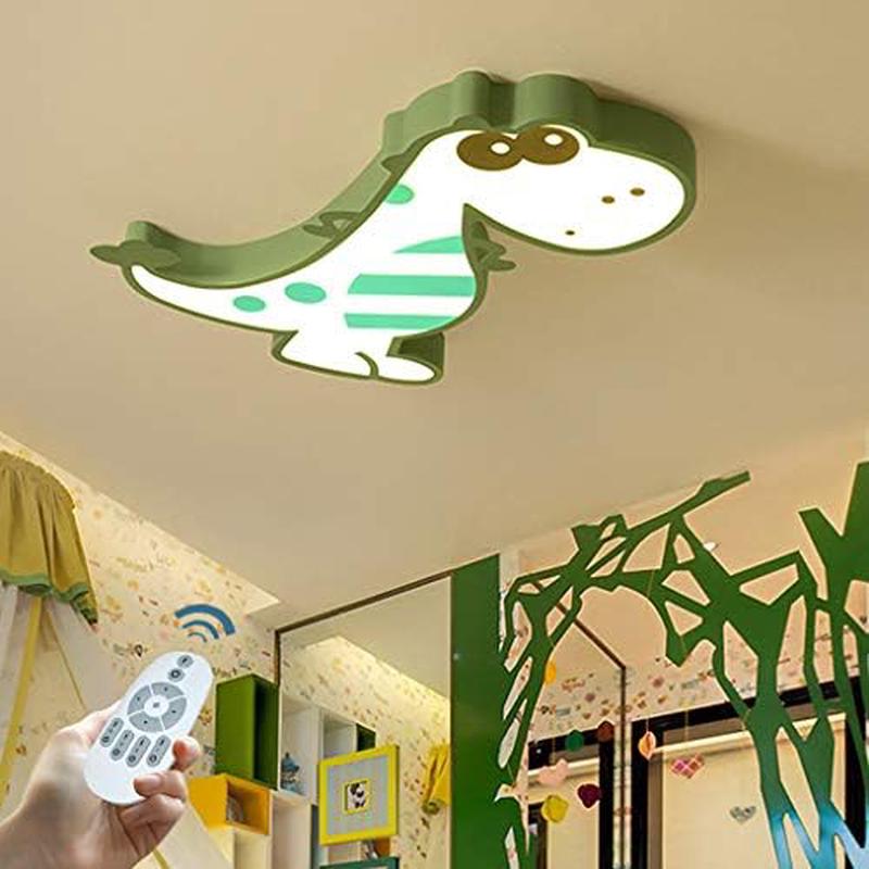 Luminária Pendente De Led Em Formato De Dinossauro, 48 Cm, Verde E Com Intensidade Regulável, Ideal Para Quarto Infantil E Quarto De Menino.