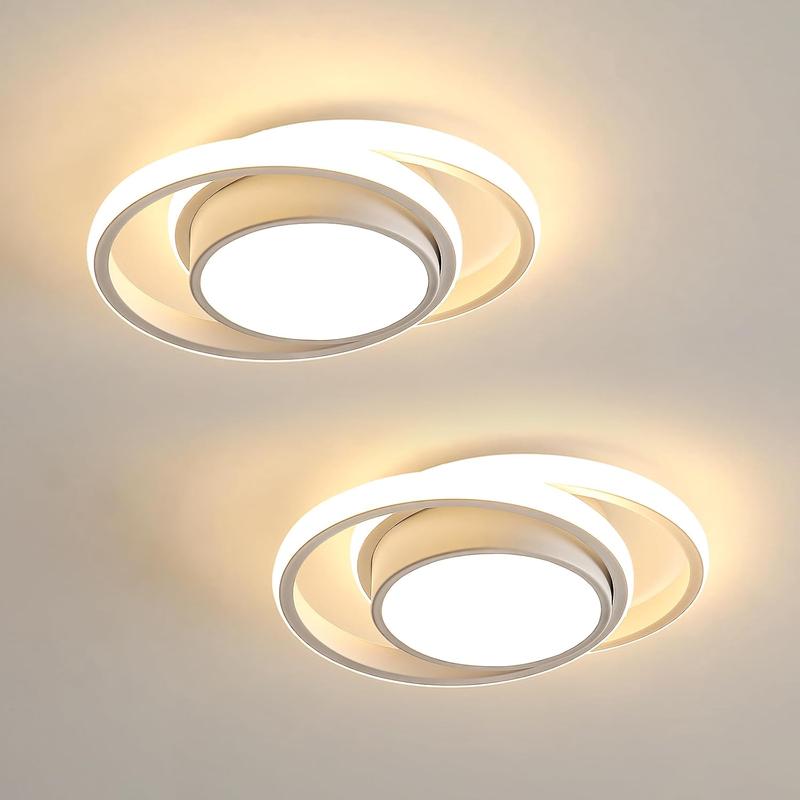 Conjunto De 2 Luminárias De Teto Redondas De Led, 32w, 2350lm, Luz Branca Quente 3000k, 28cm De Diâmetro.