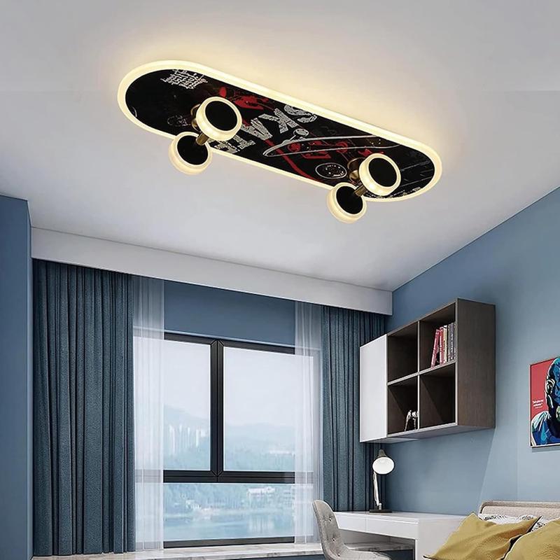 Luminária De Teto Led Para Skate Infantil, Modelo E, Dimerizável Com Controle Remoto.