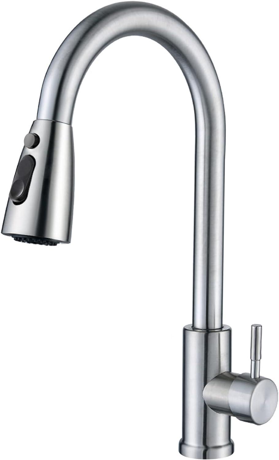 Kitchen Faucet With Extendable Spray Kitchen Mixer Tap 360° Rotatable, 3 Water Flow Adjustment Modes, Brushed Silver