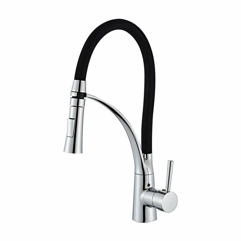 Robinet De Cuisine Flexible Mitigeu Évier Avec Douchette Extractible Rotatif À 360° Froid Et Chaud Disponible Chrome
