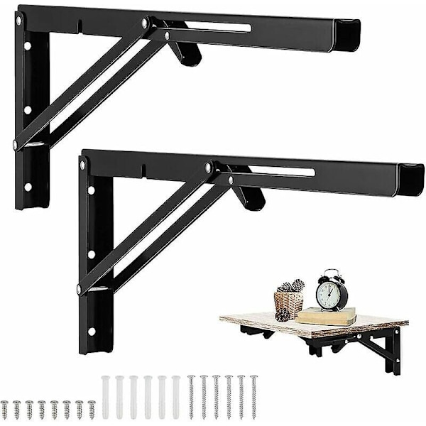 Svart Väggfäste For Vikbara Hyllor, 500 X 170 Mm Vikbart Konsolfäste, Kraftigt Vikbart Fast, Vikbara Hyllfästen For Garage W