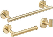 Portasciugamani Portarotolo Portasciugamani Gancio, Accessori Da Bagno 3 In 1, Oro