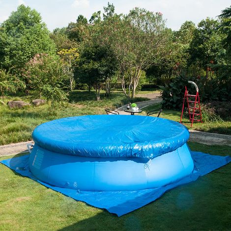 Couverture De Piscine - 500 Cm De Diamètre (convient Aux Piscines De 457 Cm De Diamètre) - Film À Bulles Pe Épais – Imperméable, Anti-poussière, Indéchirable – Protection De Piscine