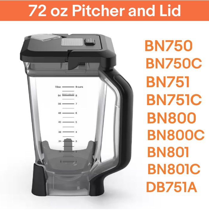 Tasse Ninja 72 Oz Sans Couvercle Compatible Avec Les Mixeurs Mega Kitchen Bl770, Bl771 Et Bl780