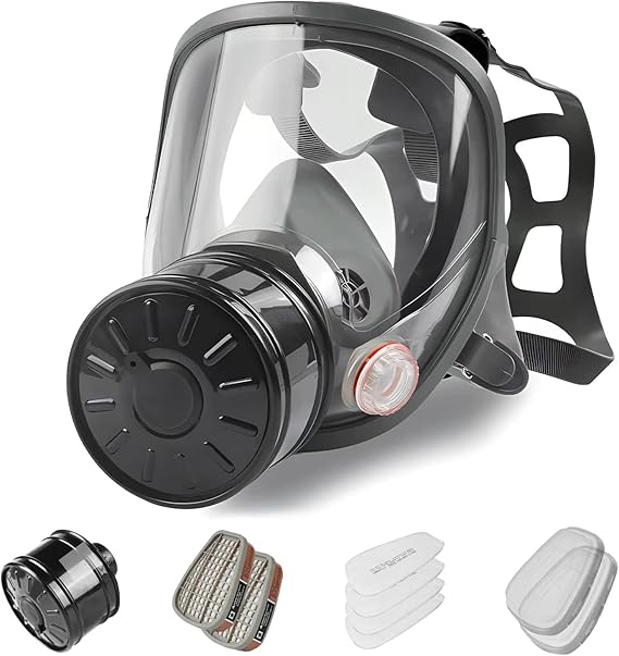 Full Face Gas Mask Masque À Gaz,masque Respiratoire Survie Nucléaire Et Chimique Avec Filtre À Charbon