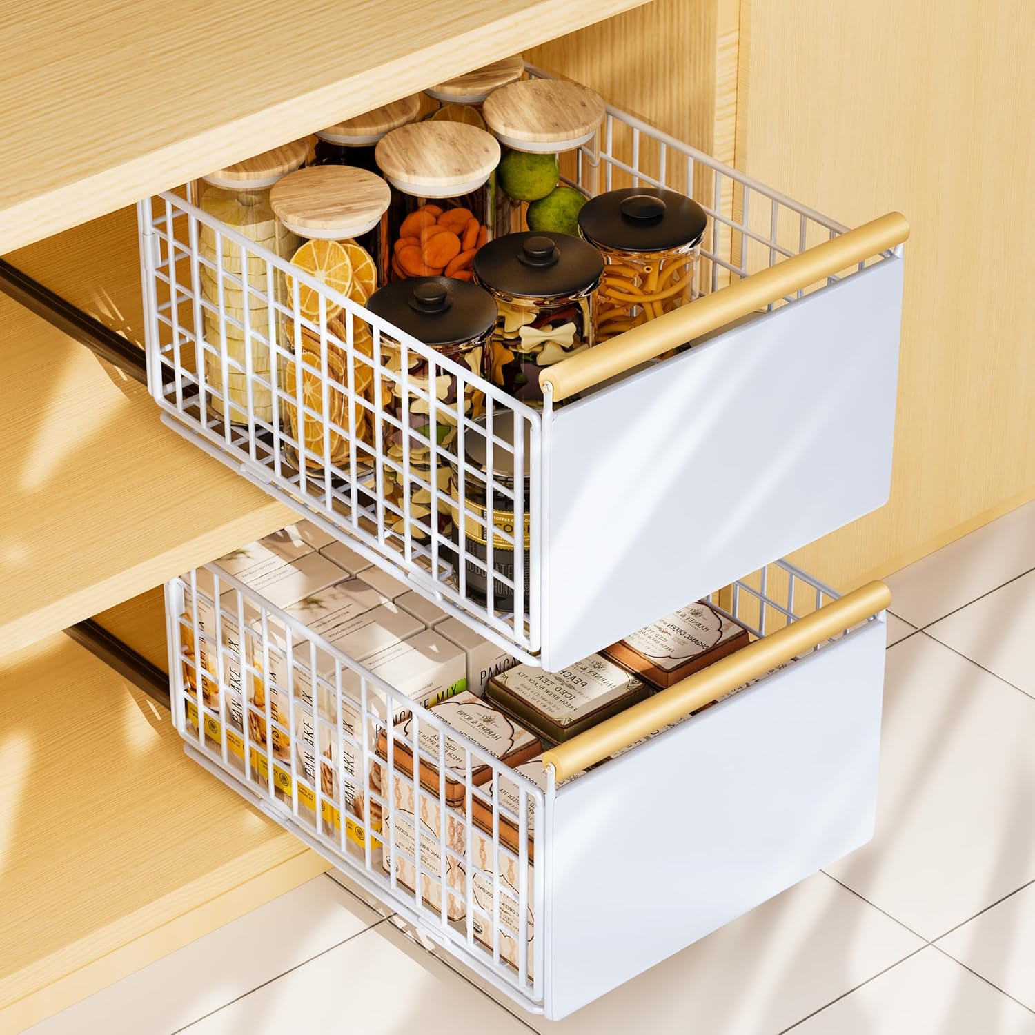 Glissières Adhésives Pour Tiroirs De Cuisine, 1 Paquet, Pour Armoires De Cuisine, Organisateur De Tiroirs, Aucun Perçage Ni Clou Requis