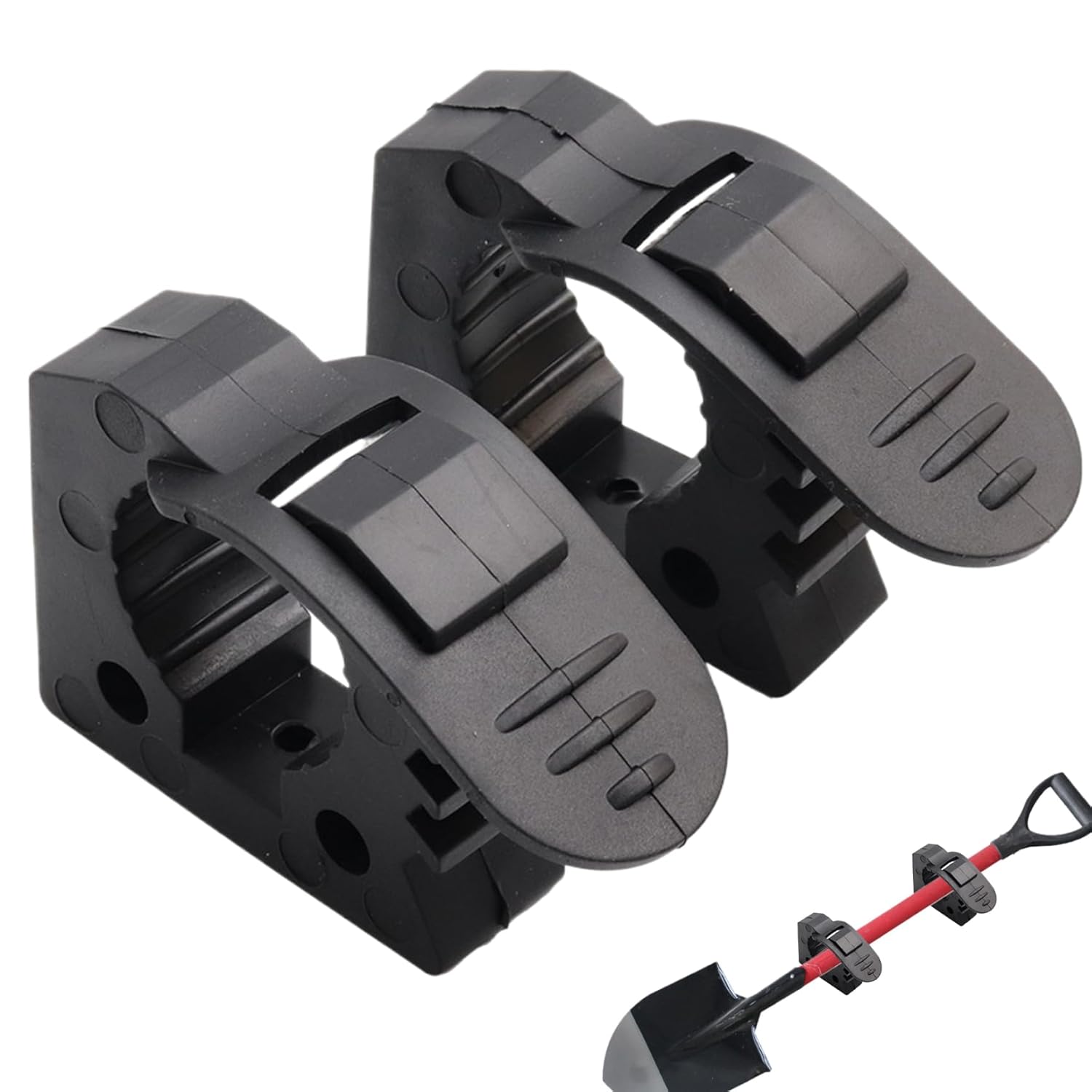 Shovel Holder, Quick Release Clamp 2pcs Non-slip Rubber Clamp For 1.18-1.57in Diameter Tools Universal Strong Load Tuv Atv Van Trucks Quick Grip Clamps For Shovel Axe