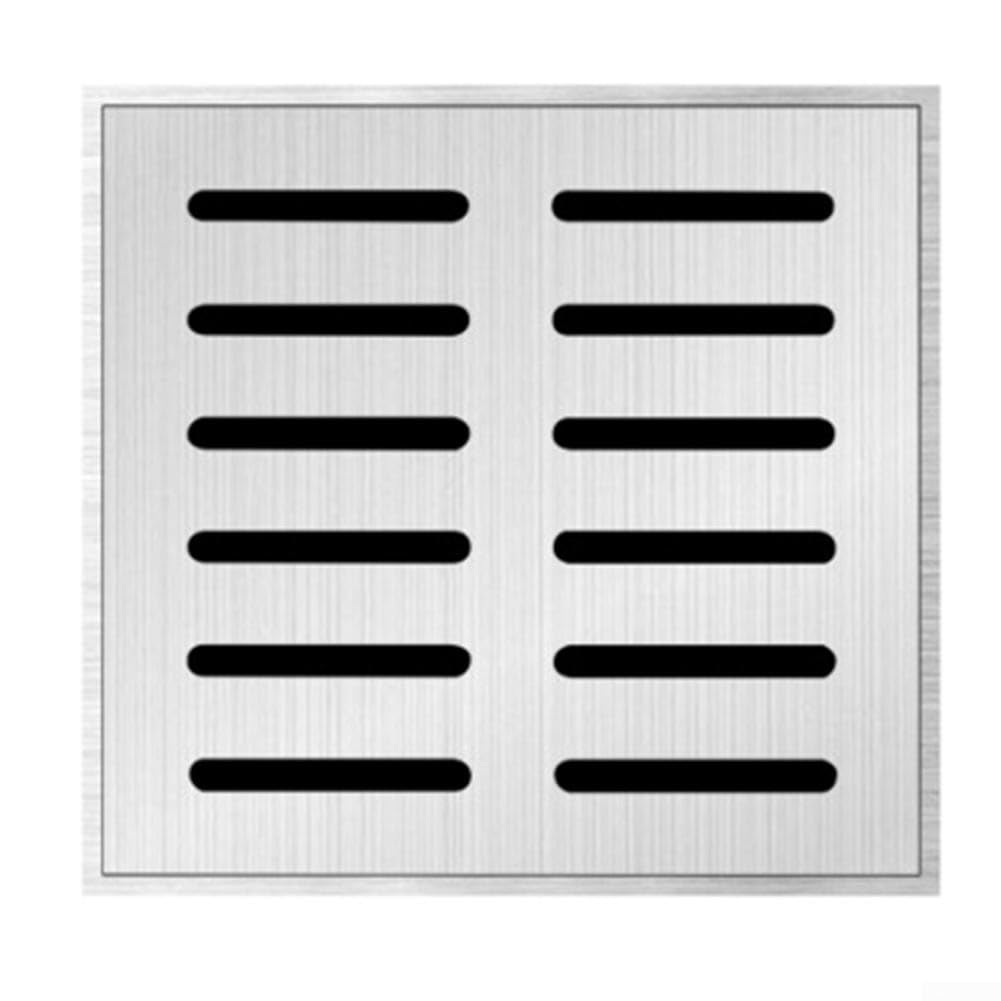 Siphon De Sol En Acier Inoxydable Avec Cadre, Drain D'Égout En Acier Inoxydable, Grille Pour Eau De Pluie, Drain Carré De Sol Avec Cadre (200 X 200 X 20 X 2 Mm)