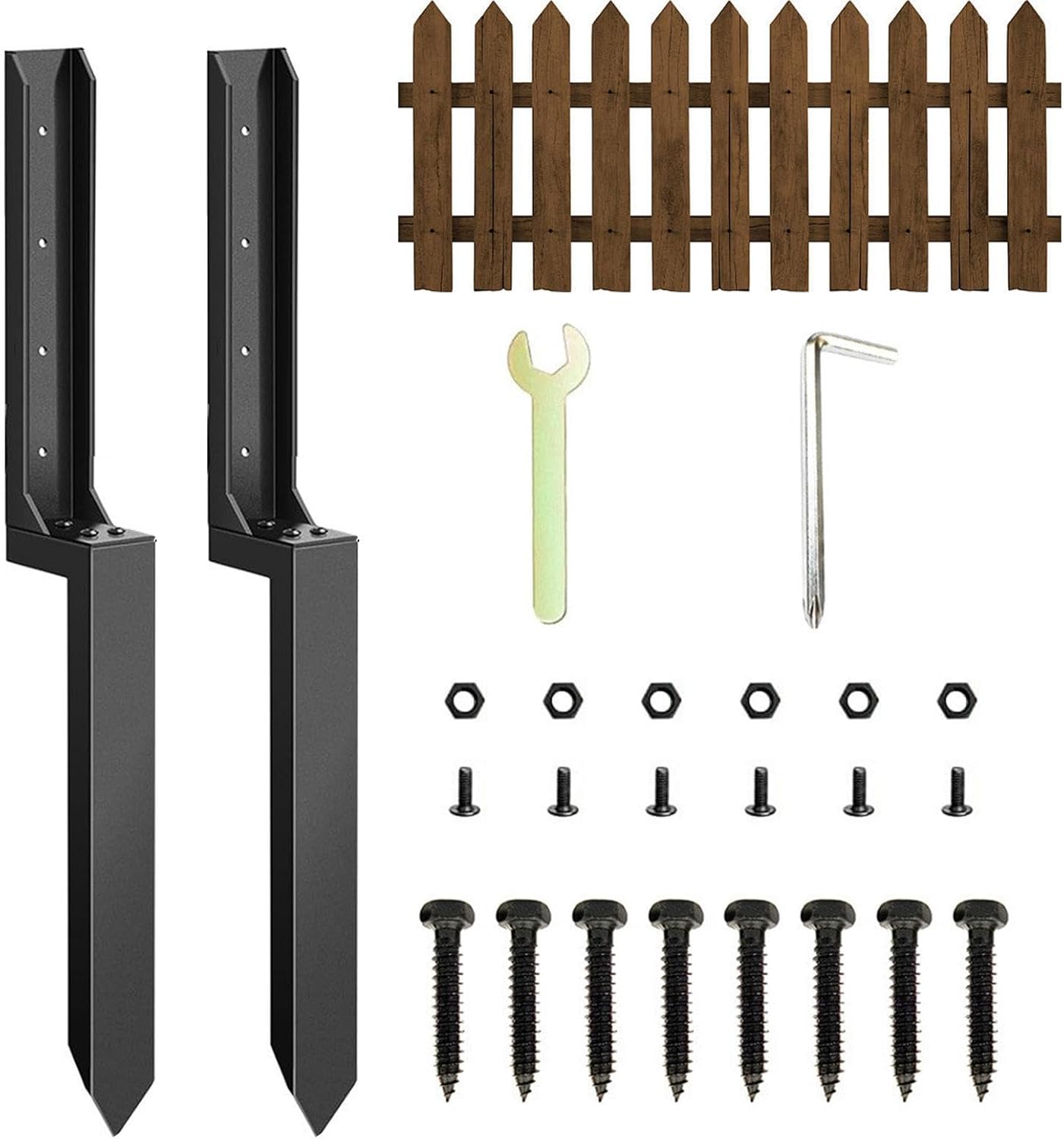Kit De Réparation De Clôture, Construction Robuste, Piquet De Réparation De Poteau Avec Installation Rapide Et Facile Pour Redresser Les Clôtures En Bois Inclinées Et Cassées, 1 Kit