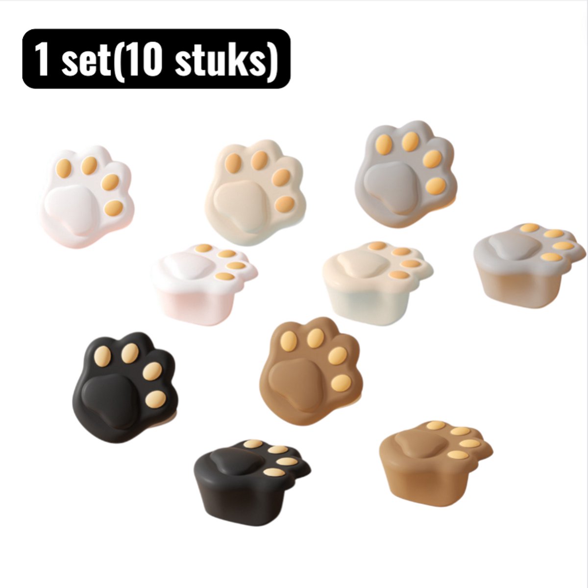 Set(10 Stuks) - Hoekbescherming - Hoekbeschermers - Kattenpootvorm - Zachte Siliconen Tafelrand Bescherming Tegen Stoten - Schattige Dieren Decoratie - Kattenpootpalm