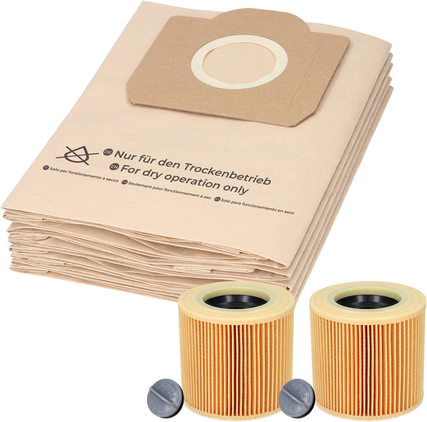 Lot De 20 Sacs Aspirateurs + 2 Filtres Pour Karcher A2604, A2204, A2254, A2200, A2201, A2206, A2231, A2236, A2251, A2500, A2504, A2534, A2554, A2654