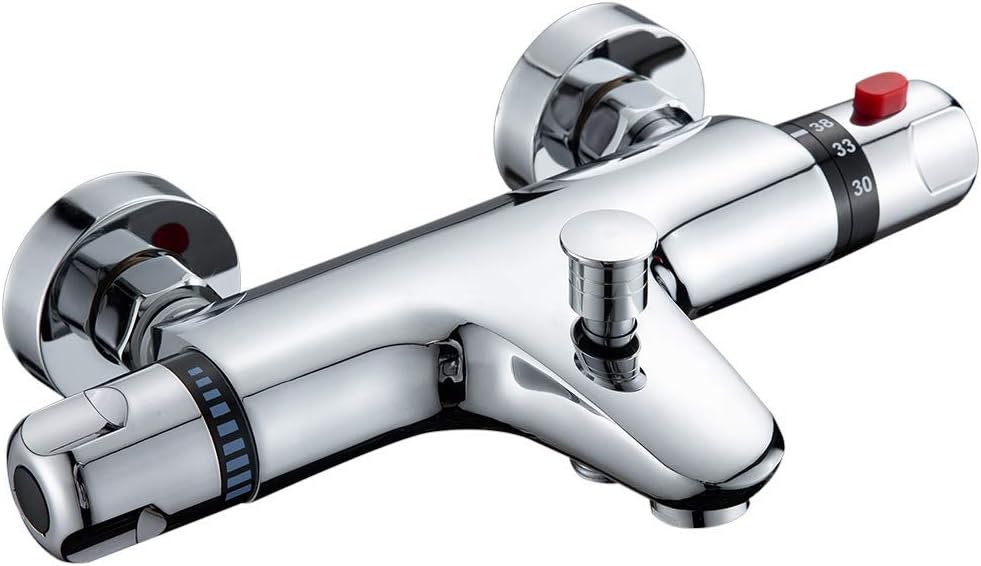 Mitigeur Thermostatique Pour Douche, Mitigeur Thermostatique Pour Douche Et Mur Avec Bouton-poussoir, Sécurité 38 °c, Mitigeur Thermostatique Pour Salle De Bain